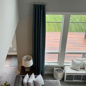 2 Smith & Nobel Extra Long (50W x 132L) Teal with Hints of Black Drapes